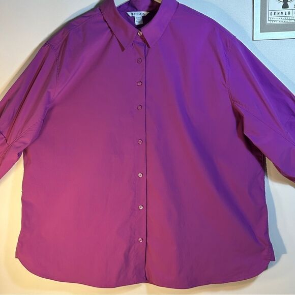 ATHLETA PURPLE Button-Down/Long Sleeve 1X - Picture 3 of 13
